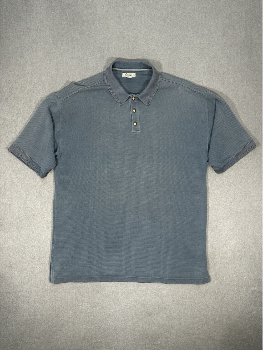 Tommy Bahama Polo Shirt Mens Large Blue Silk Cotton Short Sleeve Casual